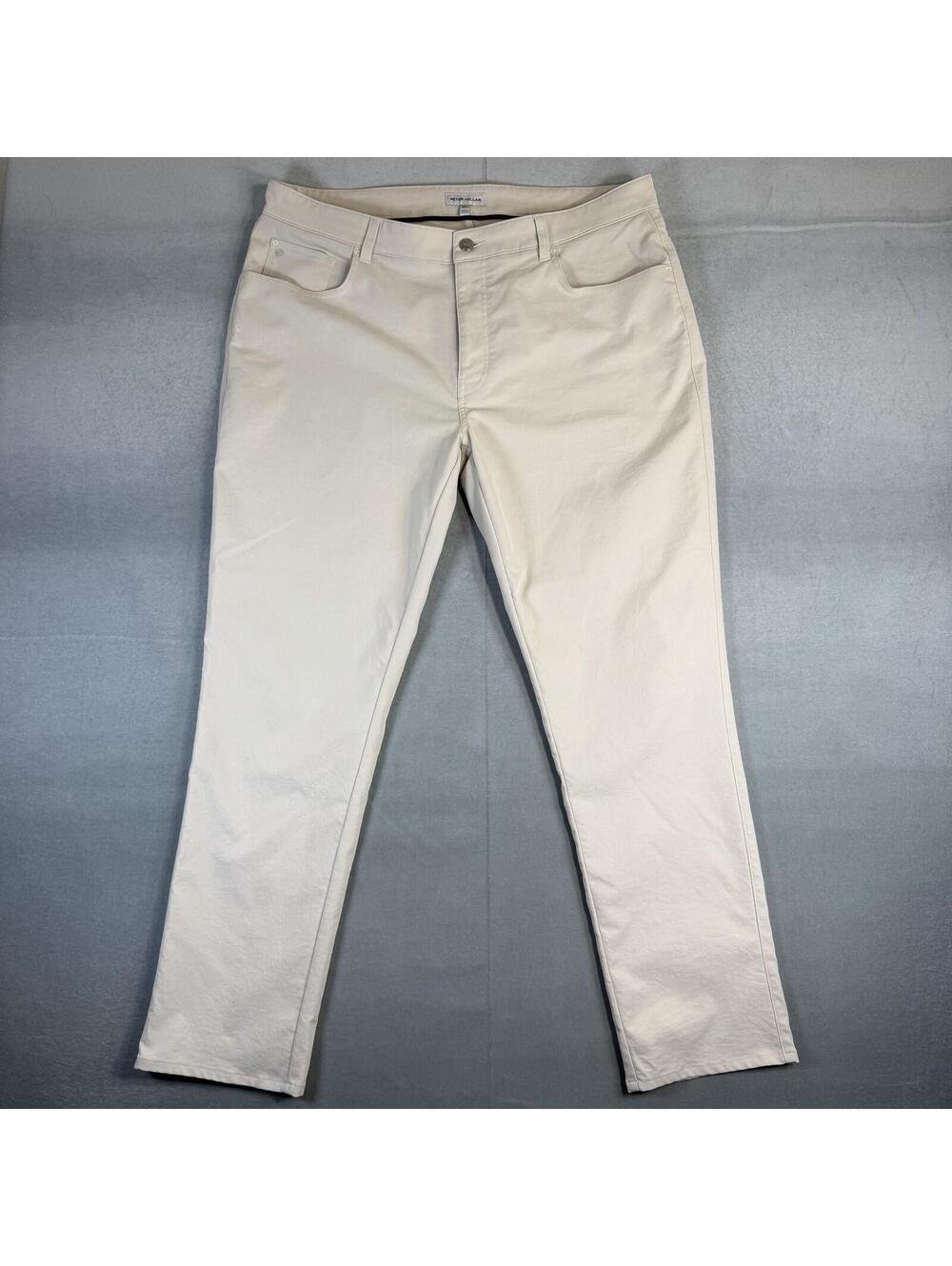 Peter Millar EB66 Pants Mens 38x30 Cream Beige Performance Five Pocket Classic